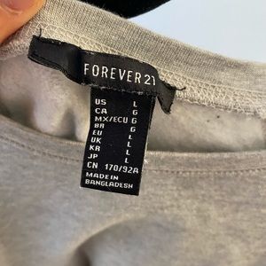 Large grey cropped sweatshirt